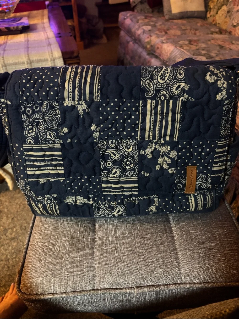 Donna Sharp Quilted Navy Patchwork Crossbody Bag